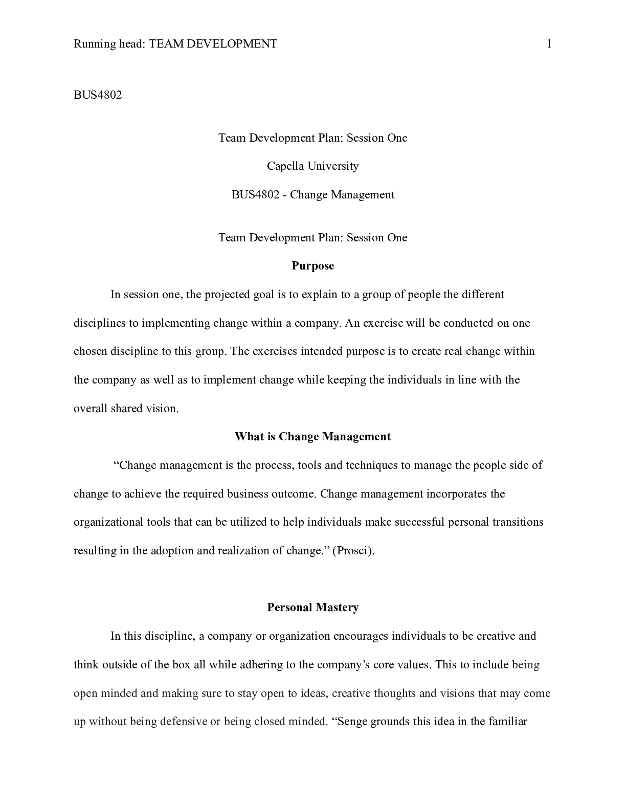 Preview of Team_Session_One.docx    BUS4802  Team Development Plan: Session One  Capella University